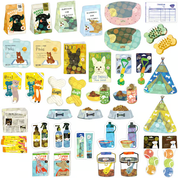 Miniature Shipping Box Flake Sticker Set