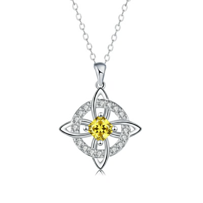 Mystical Birthstone Witches Knot Necklace – Natural Crystal🔮💞Protect Your Loved Ones
