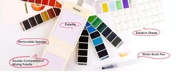 🔥LAST DAY 50% OFF - Foldable Watercolor Set Of 56 With Water Brush Pen