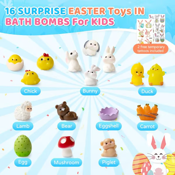 🥚 BunnyBurst Surprise Bath Bombs for Kids