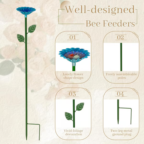 🐝🌷Bee and Butterfly Water Feeder with Flower Design🎁BUY MORE SAVE MORE