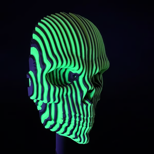 3D Printed Luminous Quantum Skull Glow in the dark
