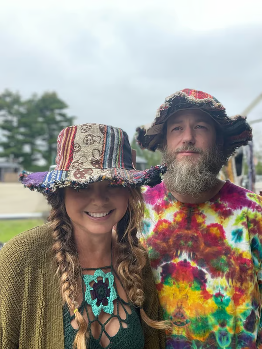🔥Last Day 49% OFF🎩Patchwork multicolored mushroom Hemp Hat with hidden pocket fedorahats🔥