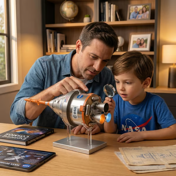 ⚡Free VIP Shipping | 🛰️Precision NASA Orion Spacecraft Model - High-Detail Metal Composite Replica with Pulsing LED Light Base