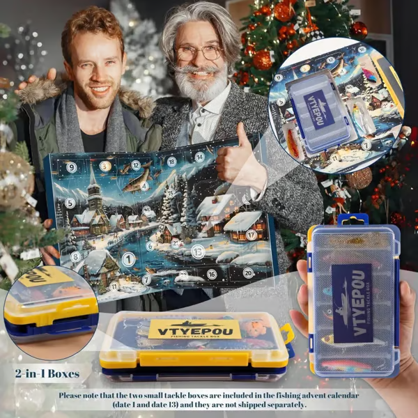 🔥Last Day 49% OFF -🎣2025 Xmas Holiday Fishing Advent Calendar