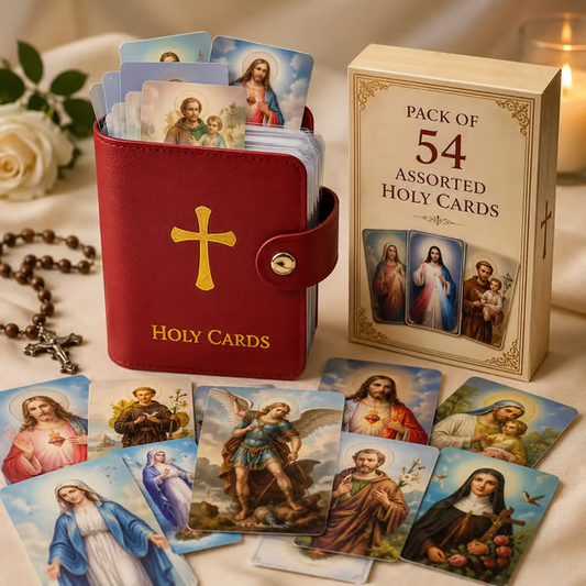 ✝️🙏Catholic Faux Leather Holy Card Holder – Pocket Prayer Card Organizer with Snap Closure
