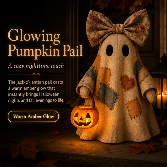 🎃 LIMITED-TIME OFFER – Vintage Patchwork Glowing Ghost Decor ✨