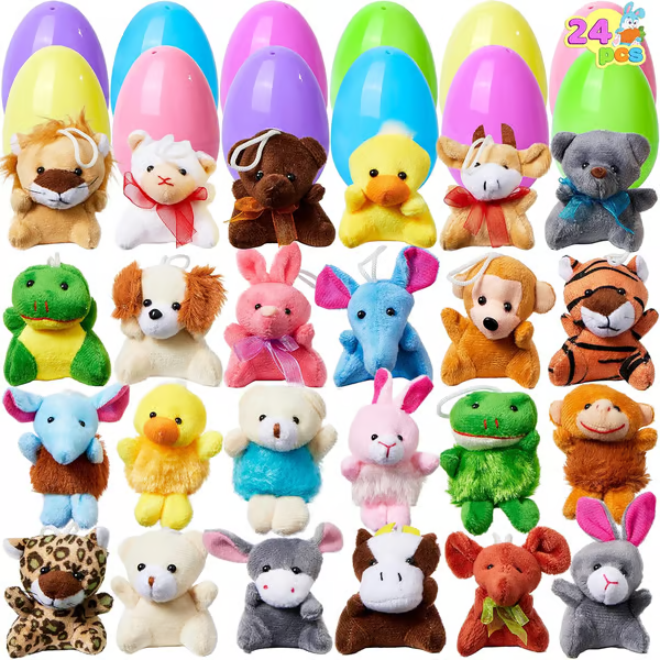 Prefilled Easter Eggs, Filled with Plush Animal Toys