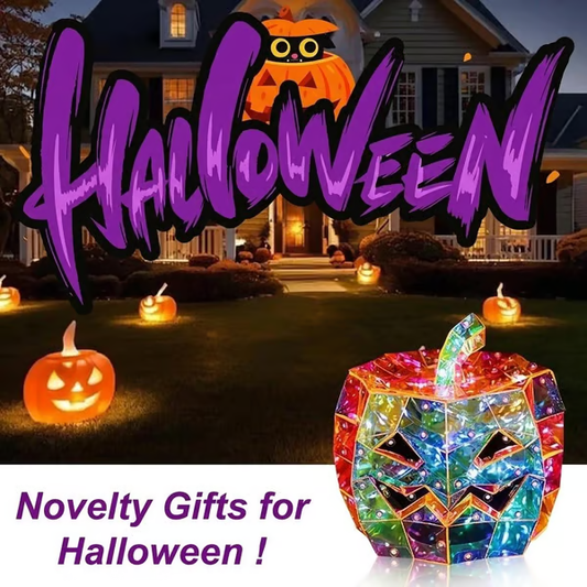 🎃 Prism Pumpkin Night Light | Iridescent LED Halloween Decor
